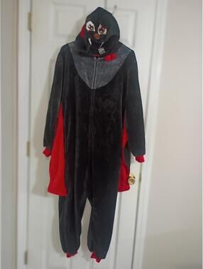 Gogo Plays Black and Red Plush Animal Onesie Costume Medium